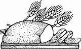 Bread Colouring Coloring Clipart Line Loaf Drawing Book sketch template