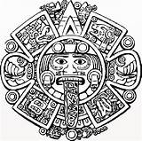 Mayan Calendar Coloring Pages Calendario Para Colorear Aztec Tattoo Outline Dibujo Template Dibujos Sun Del Azteca sketch template