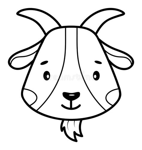 coloring book  page  kids goat black  white outline