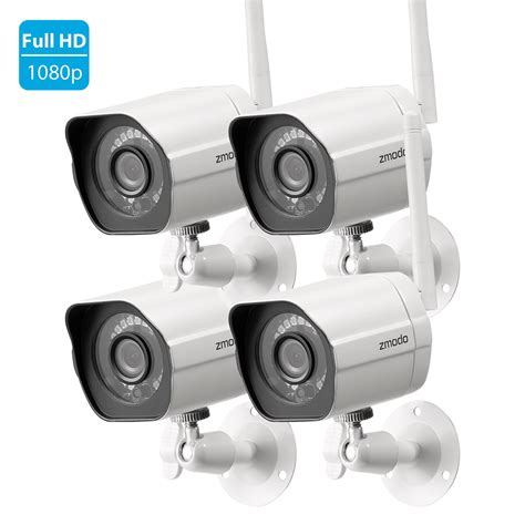 zmodo wireless security camera system  pack smart full hd outdoor wifi ip cameras  night