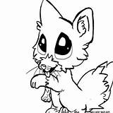 Coloring Fox Baby Cute Pages sketch template