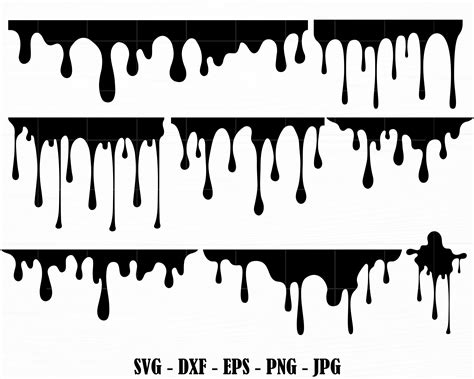 paint drip svg clip art image files card making stationery