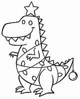 Coloring Christmas Pages Tree Dinosaur Printable Rex Kids Dinosaurs Xmas Sheets Urbanthreads Choose Board sketch template