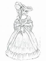 Victorian Coloring Pages Woman Printable Dress Drawing Girls Sketch Ladies Sketches Coloring4free Simple Drawings 2021 1386 Color Adult Princess Fashion sketch template