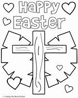 Easter Coloring Pages Happy Church Printable Religious Christian Cross Color Preschool Kids Sunday God Resurrection School Tomb Empty Print Craftingthewordofgod sketch template