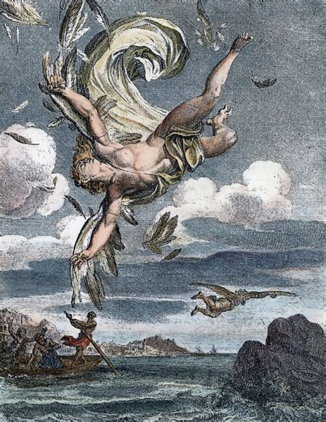 posterazzi fall of icarus ncopper engraving french 1731 by bernard