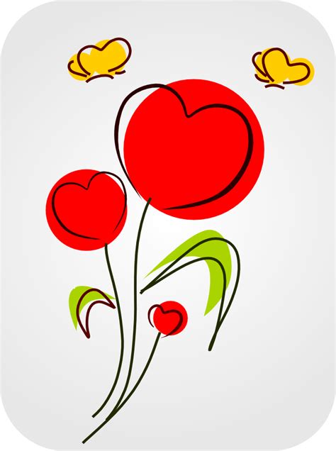 Onlinelabels Clip Art Flowers With Hearts