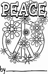 Coloring Pages Hippie Cool Peace Popular sketch template