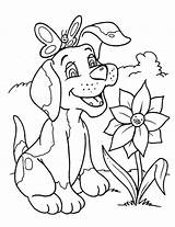 Coloring Pages Dog Printable Flower Ausmalbilder Fluffy Dogs Hunde Pet Ausmalen Hund Sheets Cute Animal Colouring Puppy Color Puppies Employ sketch template