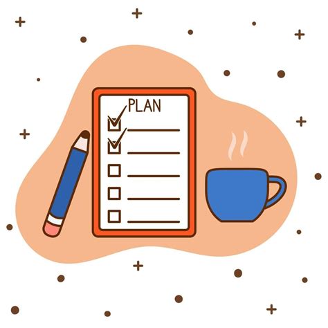 plan list  cartoon style  concept  planning  successful