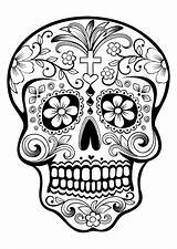 Muertos Dia Los Dead Coloring El Pages Skull Drawings Skulls Catrina Skeleton Drawing Día Sugar Color Adults Coloriage Printable Colorier sketch template