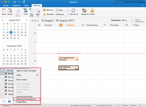 unshare calendar outlook