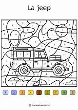 Colora Colorare Disegni Numeri Conta Pianetabambini Bambini Colori Difficili Veicoli sketch template
