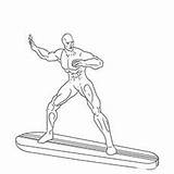 Coloring Superhero Pages Printable Surfer Silver Superman Man Top sketch template