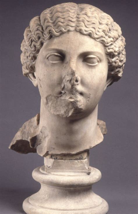 marble head from a statue of a woman possibly livia statue roman