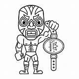 Luchador Pages sketch template