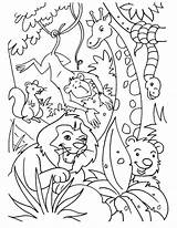 Jungle Coloring Pages Kids Animals Animal Printable Book Themed Safari Color Sheets Laughing Lion King Print Adult Bestcoloringpagesforkids Books Getcolorings sketch template