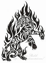 Tribal Tiger Tattoo Tattoos Animal Designs Drawings Fire Flame Animals Stencils Coloring Cliparts Clipart Deviantart Clipartbest Tatoo Feline Visit Pages sketch template