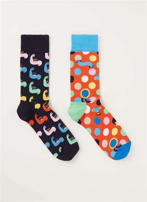 happy socks sokken met print   pack giftbox multicolor de bijenkorf