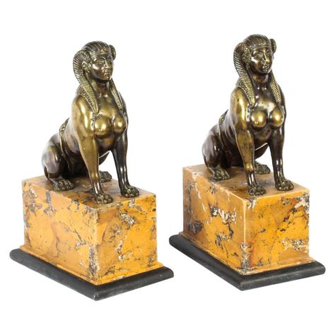 Pair Of Antique Egyptian Sphinx Sculptures For Sale At 1stdibs