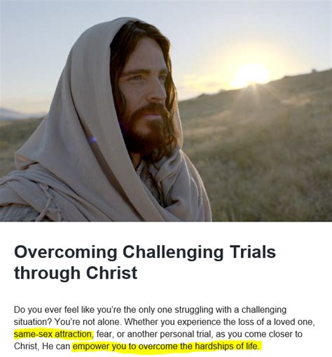 mormon jesus still claiming you can overcome the hardship of same sex