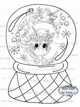 Magical Digi Unicorn Globe Nutcracker Sherri Besties Baldy Stamp Instant Winter Artist sketch template