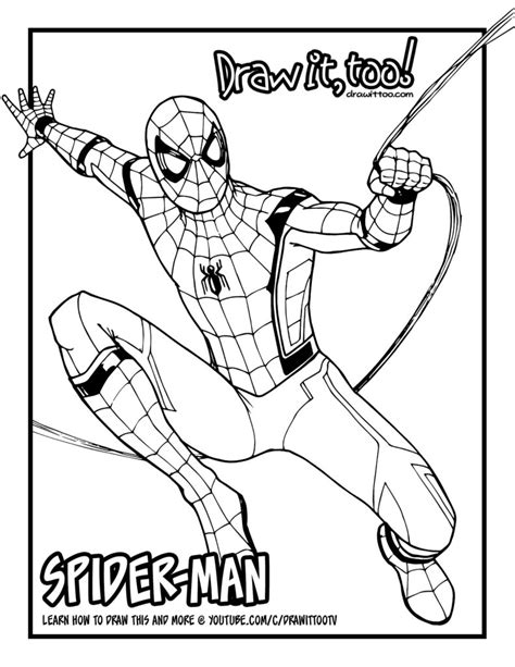 draw spider man spider man homecoming drawing tutorial draw