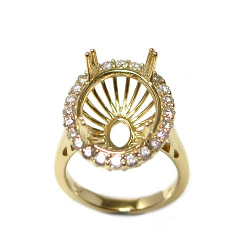 semi mounts xmm oval semi mount ring   yellow gold  white diamond rsho rings oval