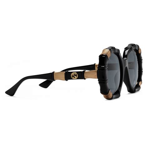 gucci bamboo effect round sunglasses black gucci eyewear avvenice