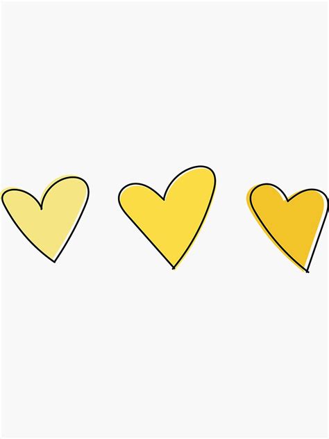 yellow hearts sticker  sale  emwight redbubble