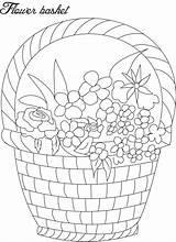 Flower Coloring Basket Pages Pot Kids Colouring Printable Drawing Clipart Print Sketch Flowers Color Worksheet Colour Pdf Decorative Pots Library sketch template