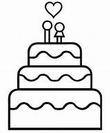 Cake Wedding Coloring Template Printable Blank Printablee Tier Templates sketch template