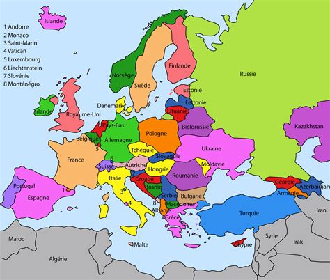 carte europe geographie des pays arts  voyages