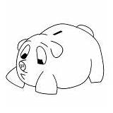 Piggy Bank Coloring Sad Saving Money sketch template
