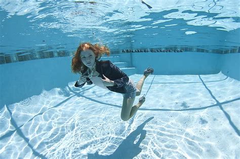 hd wallpaper underwater swimming pool redhead floating skirt high