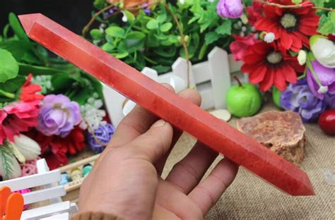 165 Grams Of Natural Quartz Crystal Red Smelting Magic Wand To Heal In