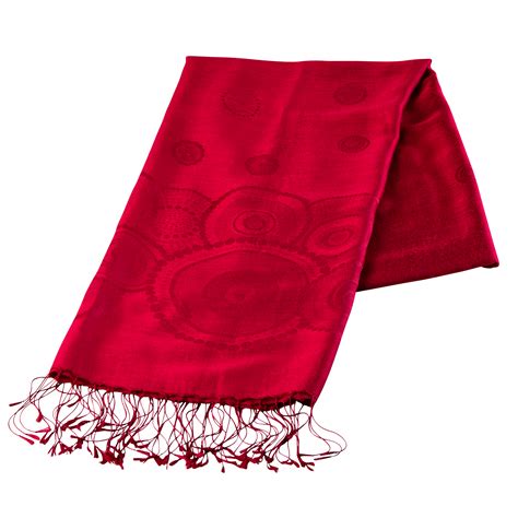weather   accessories red silk shawl