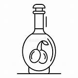 Vinegar Aceto Icona Profilo Oliva Illustrazioni Balsamico Bottiglia sketch template