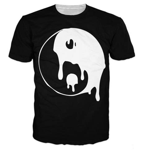 unisex 3d t shirt drippy yin yang black and white t shirt fashion