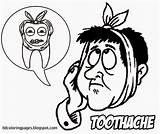 Toothache Mewarnai Headache Gigi Sakit Sumber Ache sketch template