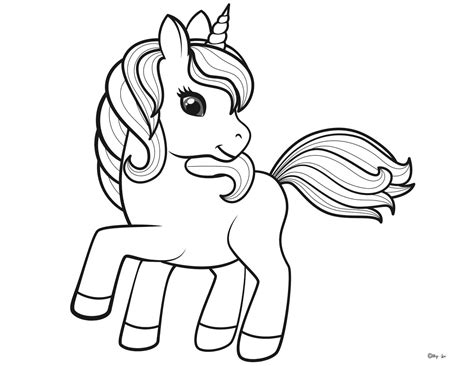 easy unicorn coloring pages simple outline sketch coloring page