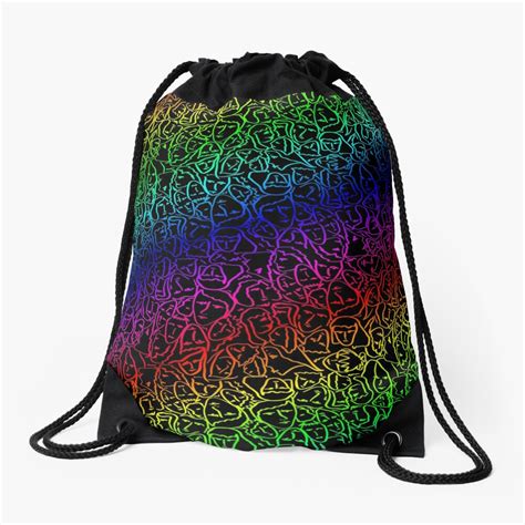 cmbyn elios shirt faces holographic neon rainbow call     drawstring bag