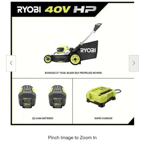 Ryobi Ry401150 Hp 21 40v Walk Behind Lawn Mower With 1 40v