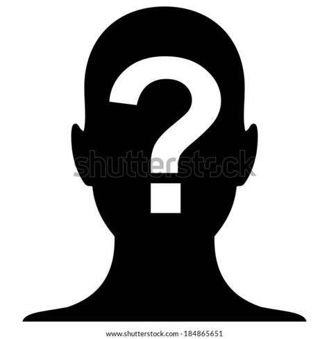 male profile silhouette question mark on stock illustration 184865651