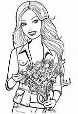 Coloring Barbie Pages Blank Book Drawing Choose Board sketch template
