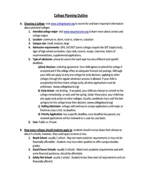 outline examples  ms word google docs apple pages