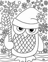 Owl Coloring Pages Printable Santa Christmas Color Victory Road sketch template