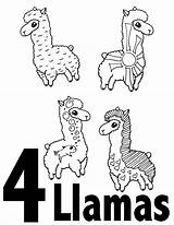 Llama Preschool sketch template