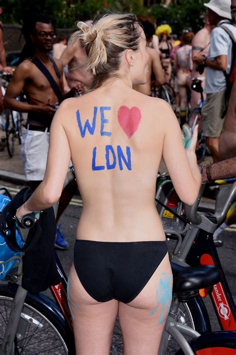 world naked bike ride london 2017 bikers in the buff