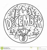 December Coloring Pages Kids Printable Colouring Color Sheets Choose Board Year Illustration Months sketch template